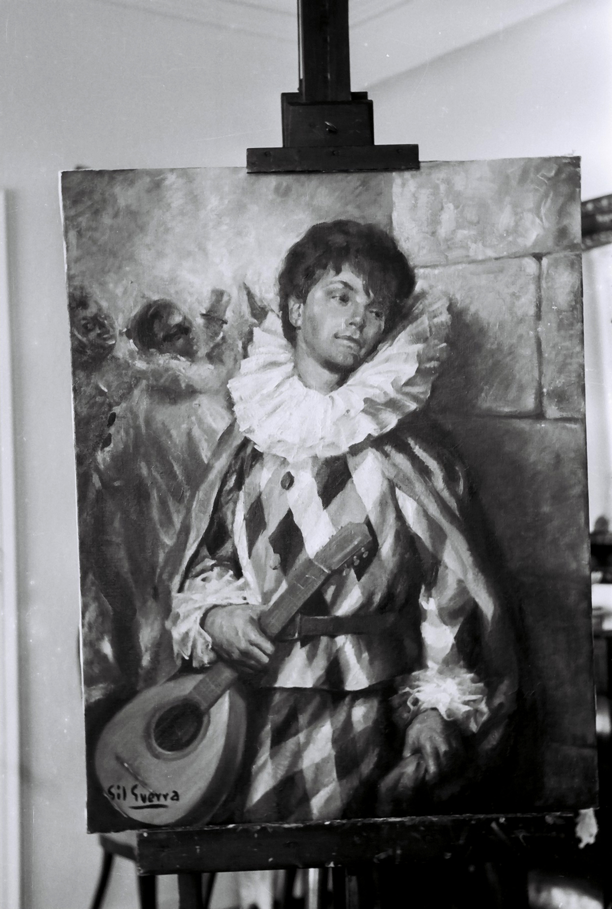 Arlequín con bandurria, null