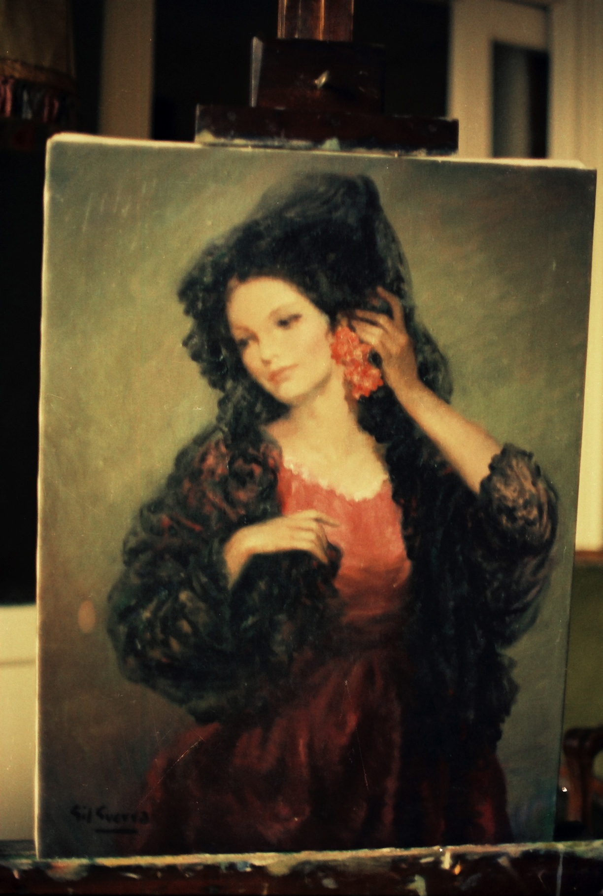 La mujer de rosa, null