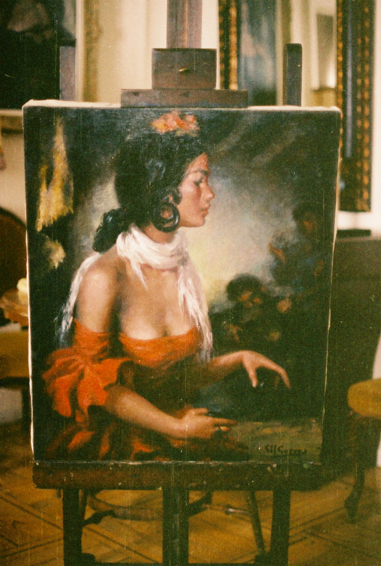 Flamenca con castañuelas, null