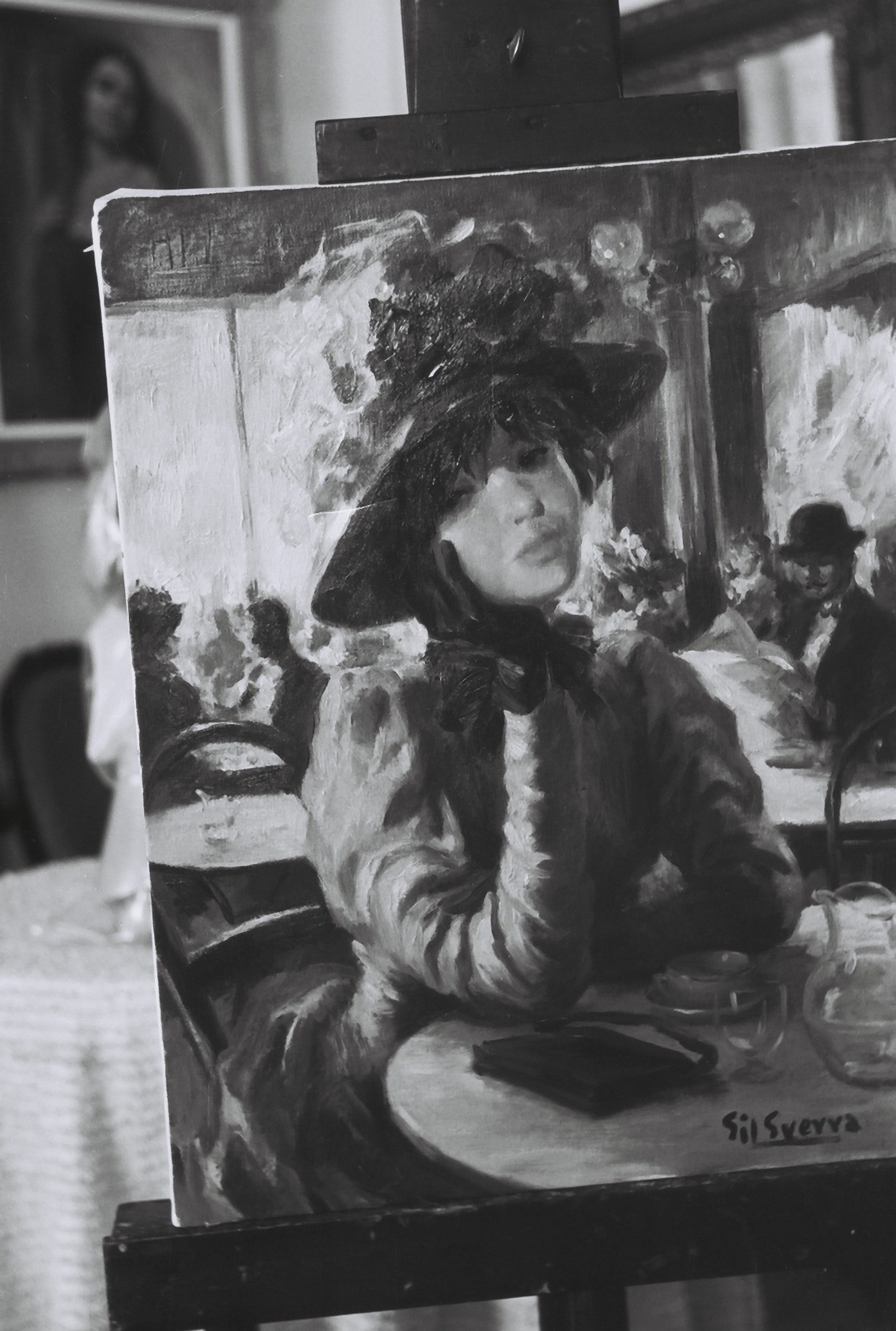 Señorita en el café, null