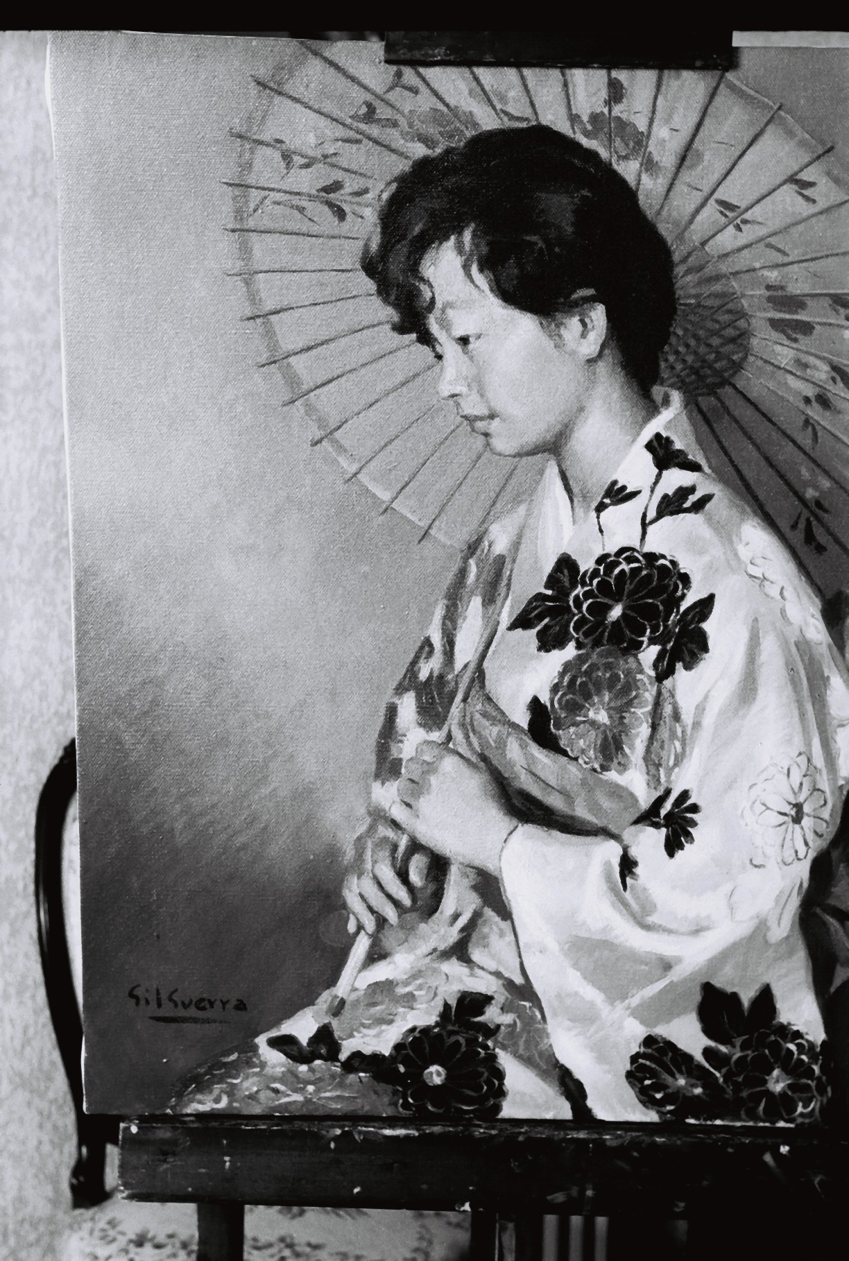 Mujer Japonesa con sombrilla, null