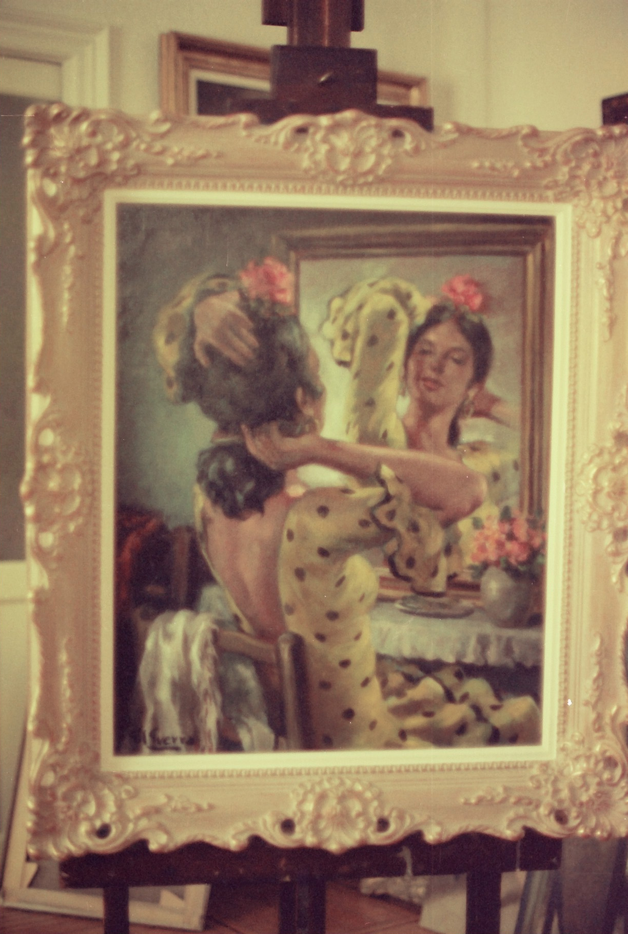 Bailaora frente al espejo, null