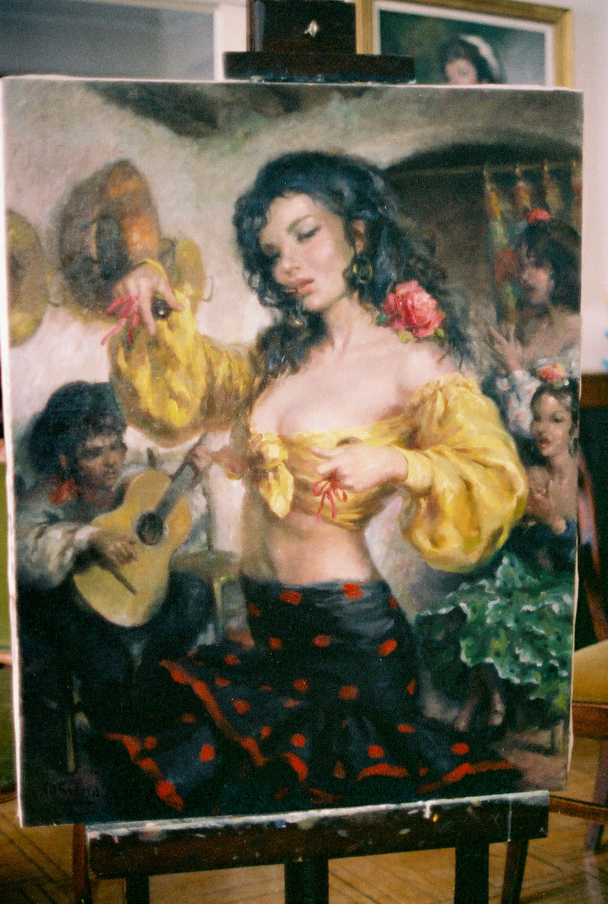 Bailaora con guitarrista, null