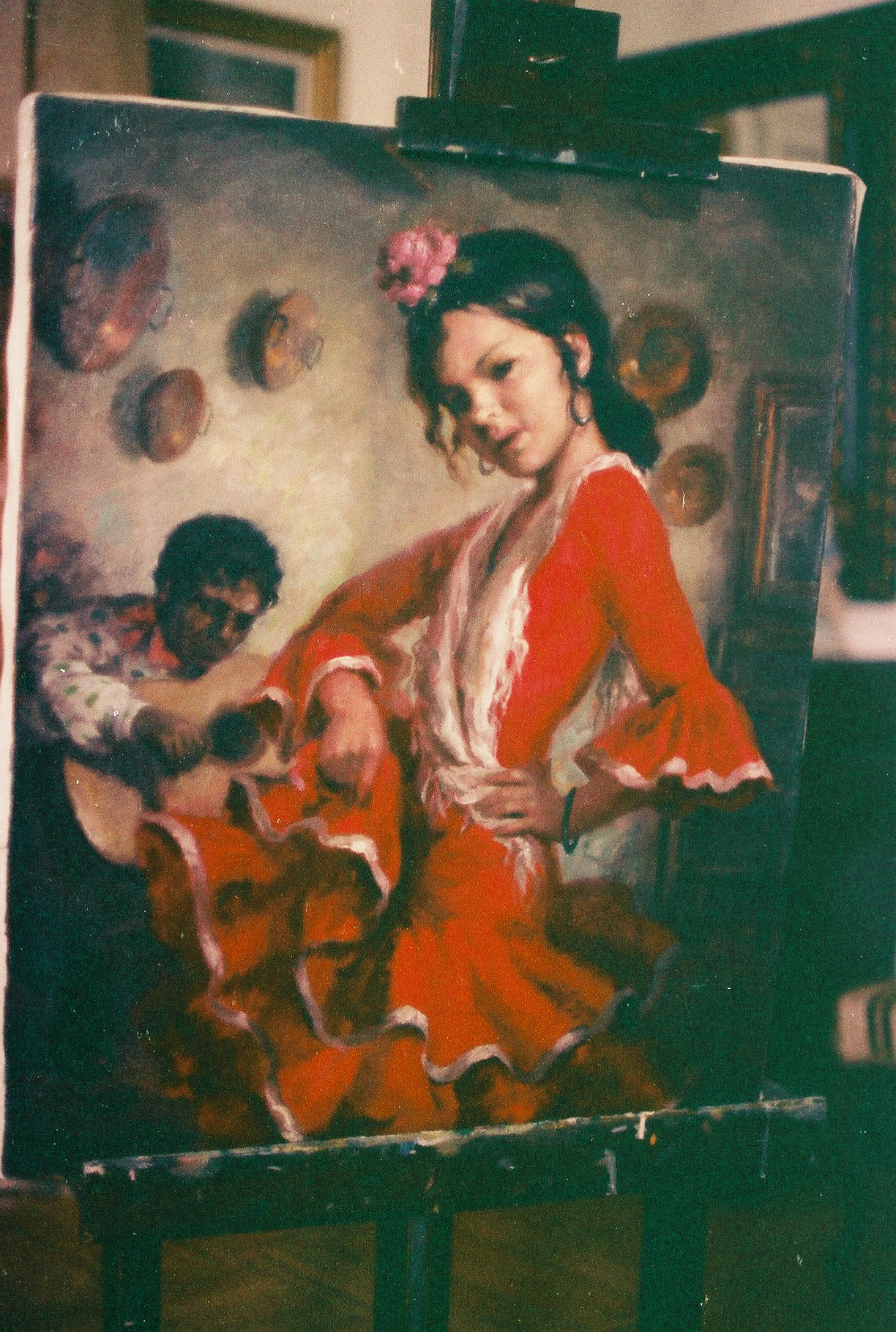 Bailaora con guitarrista, null