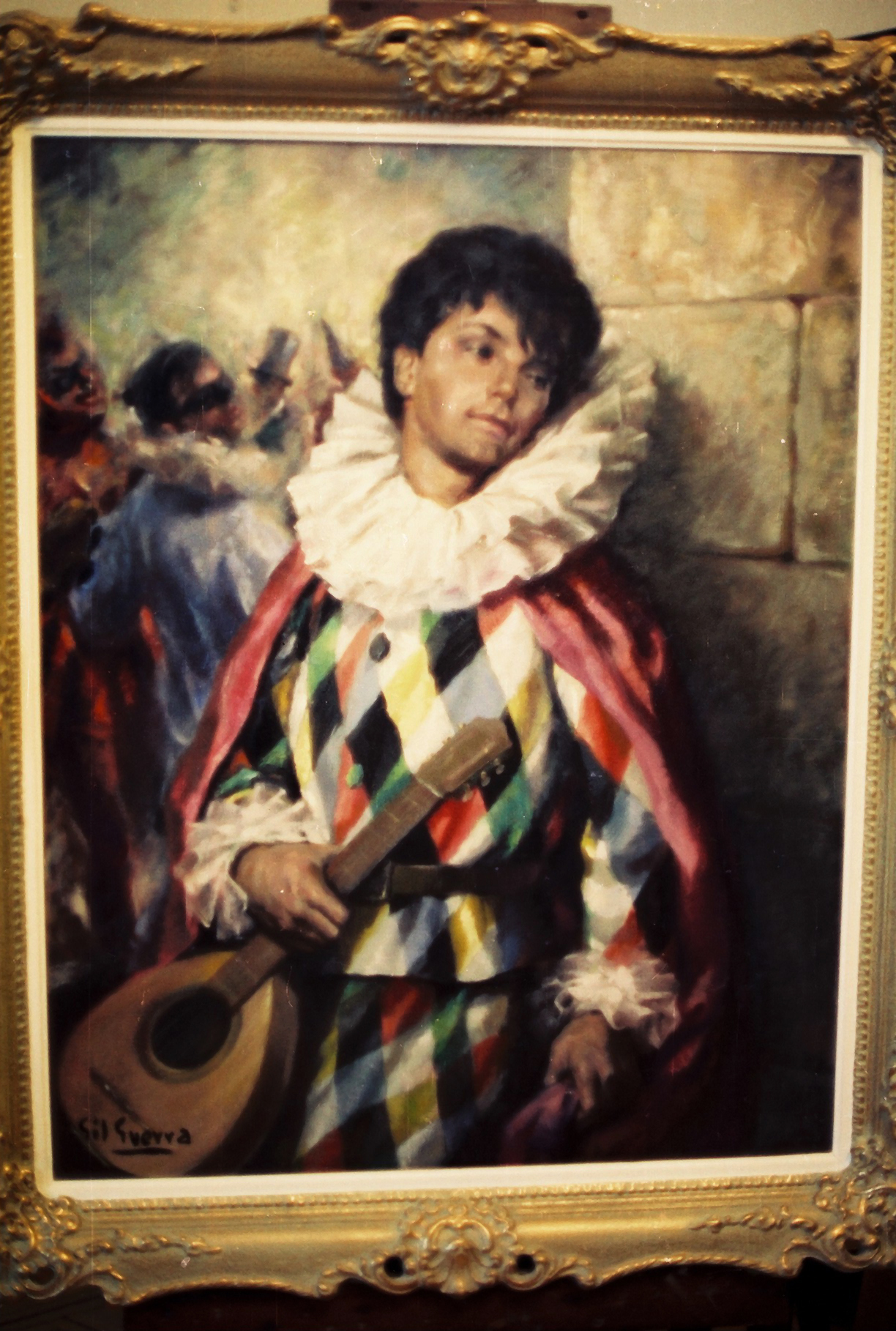 Arlequín con bandurria, null